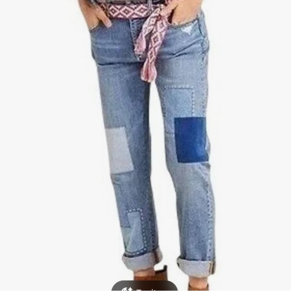 Anthropologie Patchwork Boyfriend Jeans - size 32